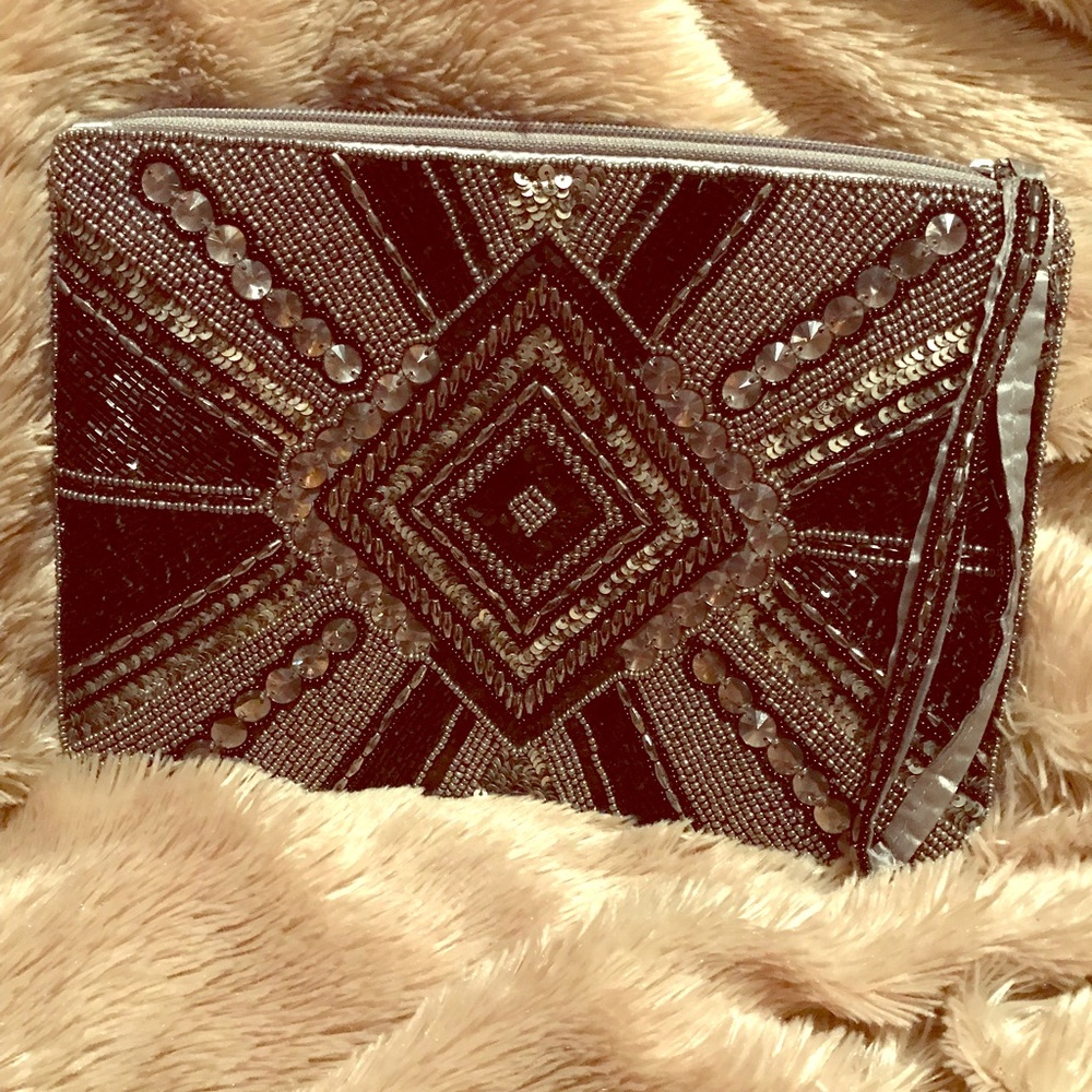 Classic black and silver cluch